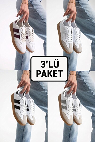 AlbiShoes 3-Pack Women's Men's Lightweight Comfortable Soft Sole Sneaker Dail...