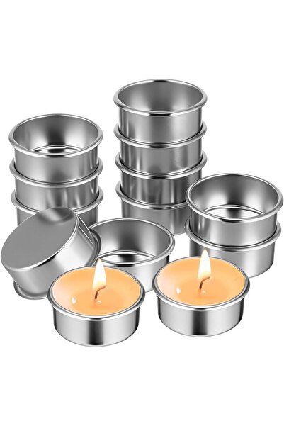 OEM Set de 20 de suporturi metalice argintii pentru lumânări, pentru petrecer...