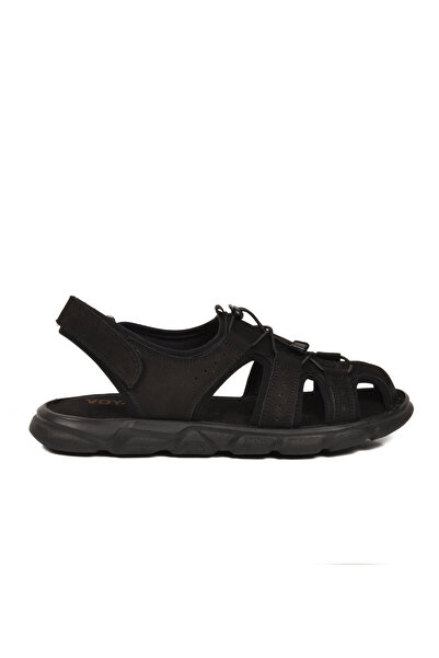 Voyager Men's Outdoor Closed Toe Sandals Rubber Laced Sole Black Shoes 4870 m