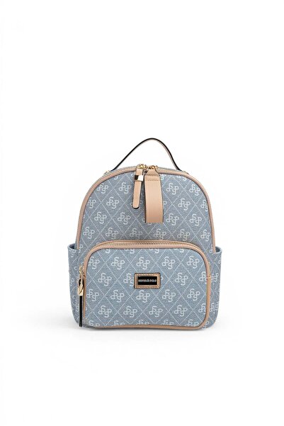 Silver Polo Blue - Ten Monogram Women's Backpack Sp1130