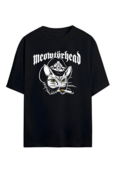 STİL-X Cat Printed Unisex 100% Cotton Oversize T-Shirt