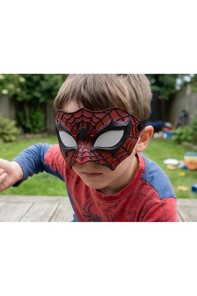 Lades Spider Themed Children's Mask with Mesh Eyes (Non-Rubber)