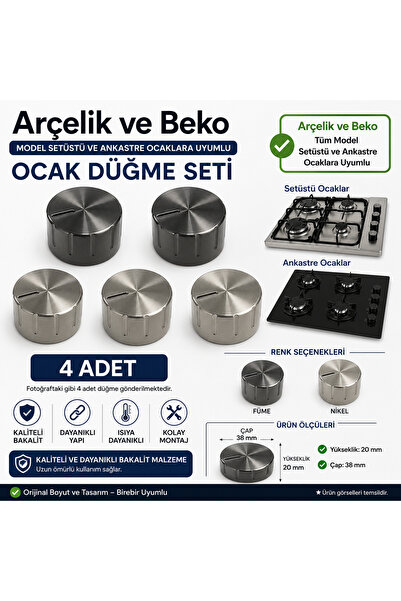 Beko Standart Arçelik ocak düğmesi 4 adet