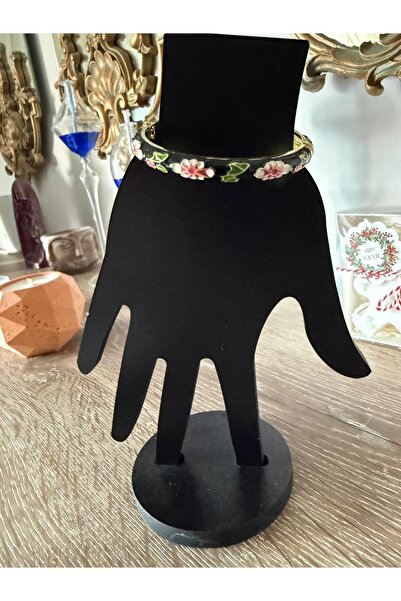 Genel Markalar ÇELİK SİYAH MİNELİ ÖZEL TASARIM ÇİÇEK MODEL KELEPÇE