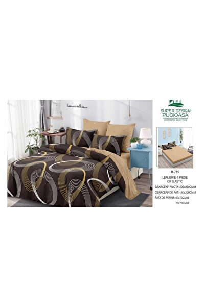 Pucioasa Set de lenjerie de pat gros Finet, 6 piese, cu cearșaf cu elastic BBA54