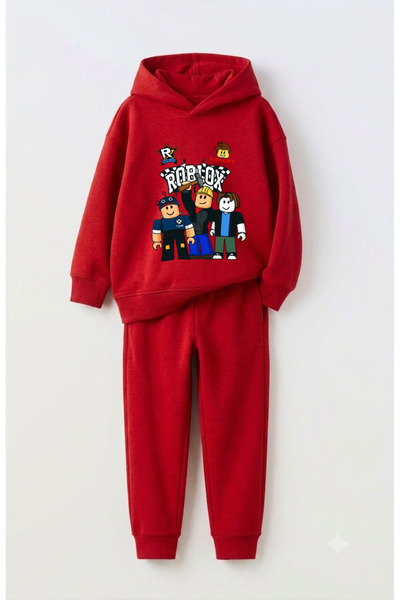 Let's Wear Roblox Fan Printed Premium Sweatshirt & Sweatpants Set for Kids - ...
