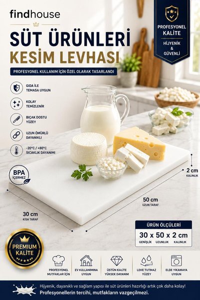 findhouse Renkli Polietilen Et , Tavuk , Sebze Kesim Tahtası Kesme Levhası 30...