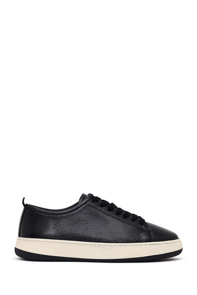 Derimod Men's Black Lace-Up Thick-Soled Leather Sneaker Wm700011Df