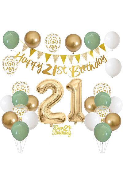 Generic Brand 21th Birthday Party Balloon Set