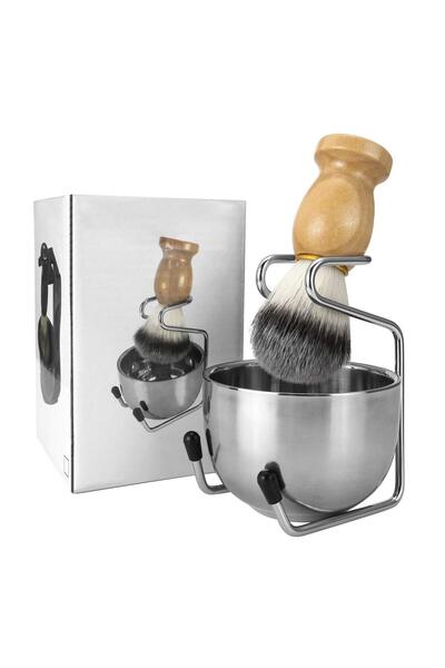 Choice Mens Shaving Brush and Bowl Set, 3-in-1 Shaving Brush Kit Wood Handle ...