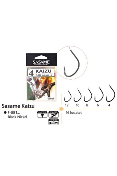 Sasame Риболовни игли Kaizu, 16 броя/комплект, черен никел 12