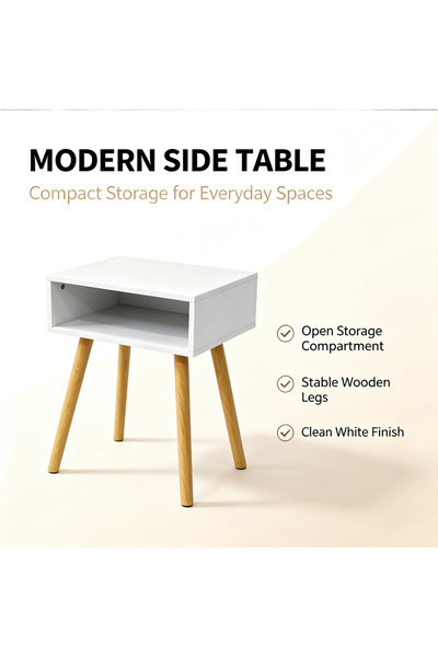 RahaShop Side Table with Storage Drawer And Open Shelf, Side Table Easy Assembly, for Bedroom Office Lounge Living Room Dorm
