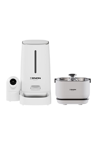 Xenon Smart Kameralı Mama Kabı ve Su Pınarı 2'li Set | WiFi, 4L, Gece Görüş, ...