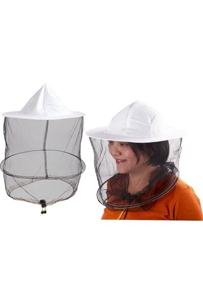 STARSTAR 2x Bee Veil Hat - Beekeeper - White - One Size