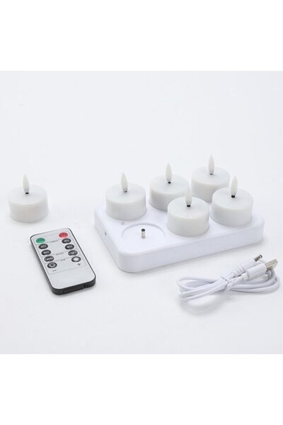 STARSTAR Rechargeable Tea Candles with Charging Base and Timer, LED Tea Candl...