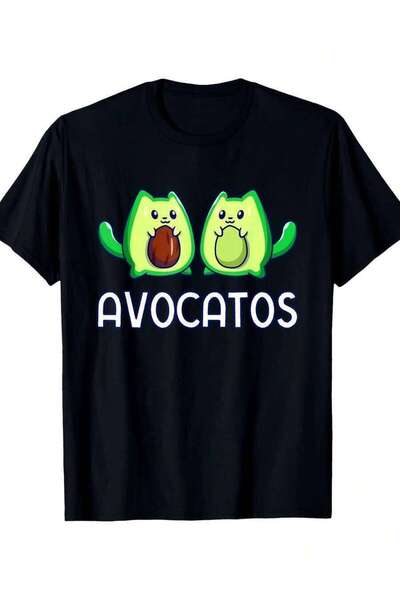 LİNA06 تي شيرت Avogato Avocado Vegan Cat للرجال، تي شيرت كاجوال للرجال، قماش ...