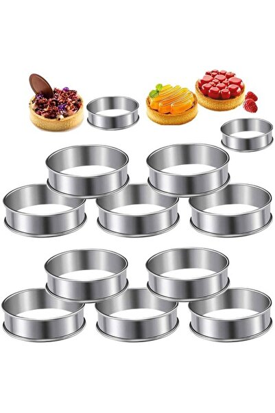 STARSTAR 12-Piece 10.5x2.5 cm Stainless Steel Mousse Cake Ring Set