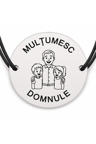 Simoshop Brățară argint 925 cu bănuț gravat domnul învățător cu doi copii, șn...