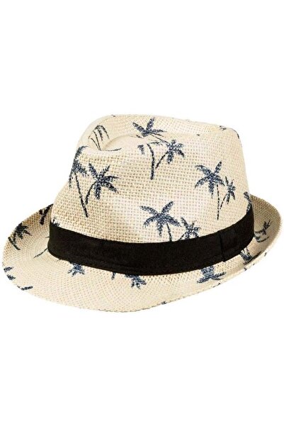 STARSTAR Summer Hat with Palm Tree Print – Breathable Straw Trilby Hat for Me...