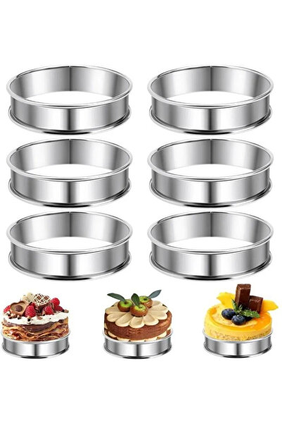 STARSTAR A set of 6 stainless steel tart rings – 8cm tart rings – non-stick c...