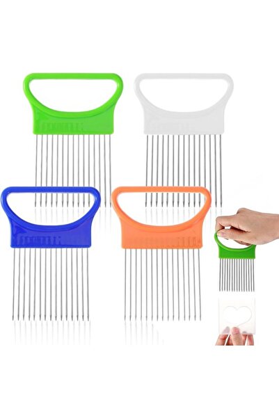 STARSTAR 4pc Stainless Steel Onion Slicer Holder Pin, Meat Tenderizer & Food ...