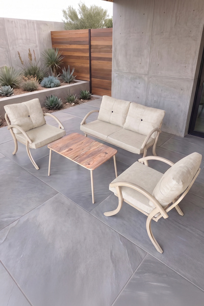 VIANEM Bahçe Balkon Takımı Bahçe Mobilyası Metal Koltuk Takımı Kafe Mobilyası...