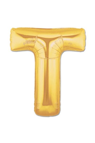 coco shopier Letter t Foil Balloon Gold Color 40 Inches