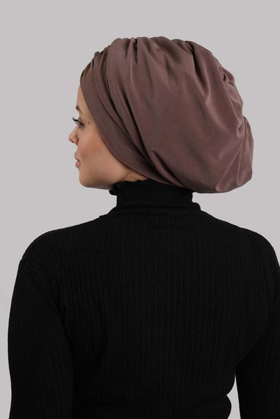 HÜRREM BONE Bonetă Tesettür casual din nurcă, cu șnur, culoare nisipiu, 2315_10