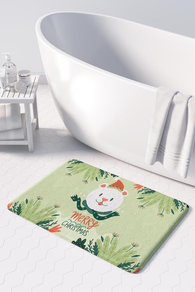 Monnhein End of Series Cute Designed Christmas Microfiber Non-Slip Base Machine Washable Bath Mat 60 X