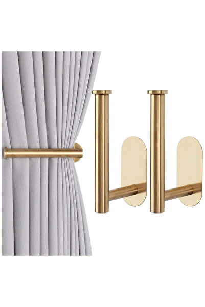 STARSTAR No-Drill Adhesive Curtain Hooks, 2-Pack, Heavy-Duty Non-Damaging Wal...