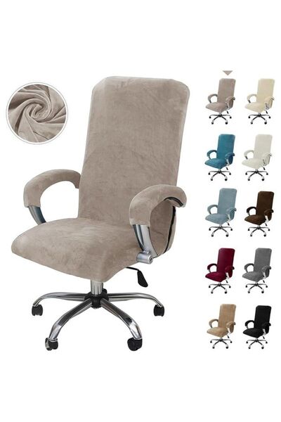STARSTAR Velvet office chair cover with retractable armrests; gaming chair co...
