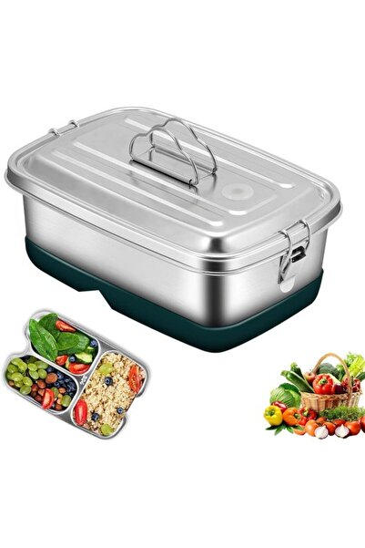 STARSTAR Lunch Box - Stainless Steel - 2000 ml - 22 × 15.5 × 9 cm - Leak-proo...