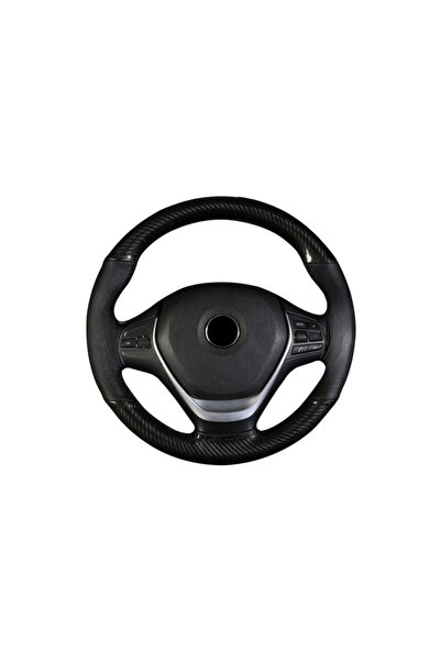 ART Husa volan auto imitatie piele si carbon cu ac si ata negru marime M 37-3...