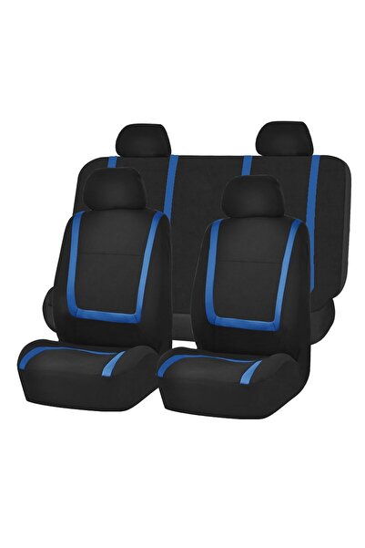 STARSTAR Full Set Fabric Car Seat Covers Universal Low-Back Front Solid Color...