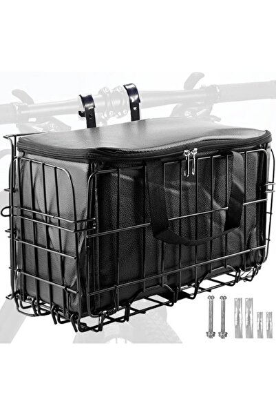 STARSTAR Foldable Bicycle Basket - Front Carry Bag - Transport Groceries - Ad...