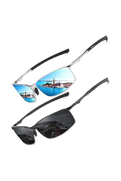 STARSTAR Two-pack of unisex polarized sunglasses, UV protection, metal frame,...