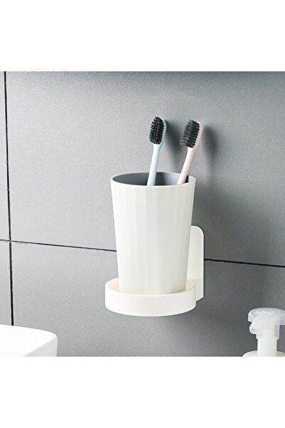 STARSTAR 2-Pack Self-Adhesive Wall-Mount Bathroom Cup Holder & Organizer Shel...