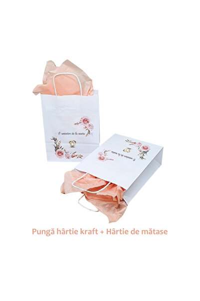 Papette Set 10 bucăți Pungi de Hârtie cu Modele de Nuntă - Model 3, Imprimare...