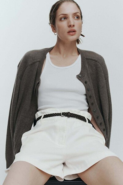 H&M Belted twill shorts