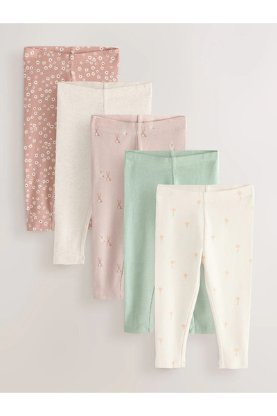 Generic Brand Children's Set of 5 Pastel Colored Floral and Rabbit Patterned ...