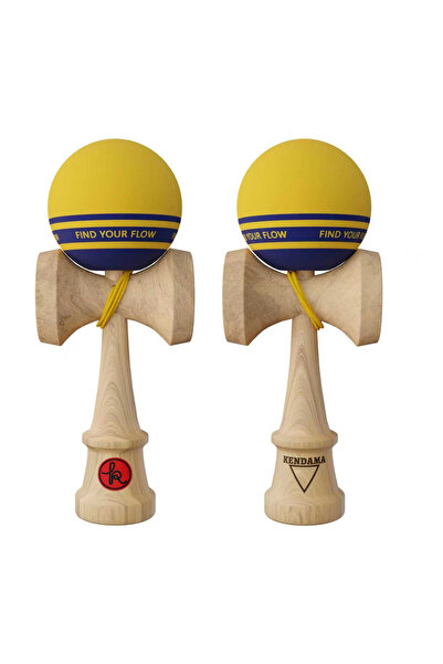 OEM Kendama record Plus galben mat cu dungi negre , 18, 5 cm base cup, cupe m...