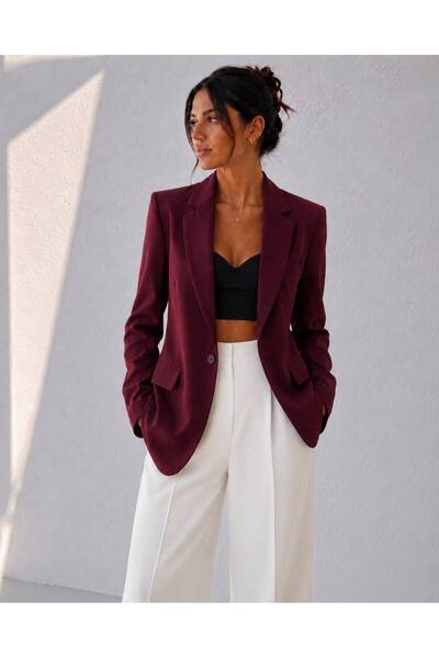 Kadın Blazer Ceket Tek Düğmeli Vatkalı