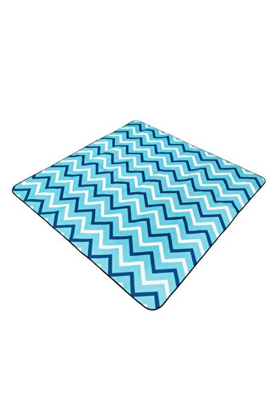 BAMI NETWORK Patura picnic cu dungi zigzag aluminiu 200x200cm ciel