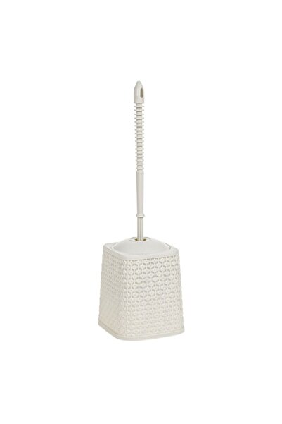 BAMI NETWORK Perie de WC cu Maner Antiderapant din Plastic, Culoare Ecru, Dim...
