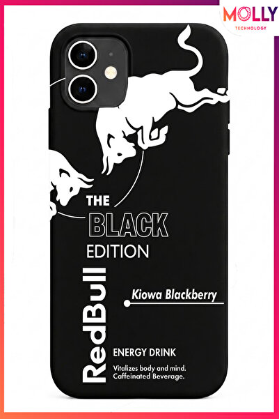 Molly iPhone MİNİ 12 İçin Siyah Redbull The Black Edition Desenli İçi Kadife ...