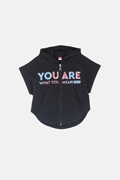 JOYCE Ζακέτα μακό κορίτσι "You are what you wear" μαύρη
