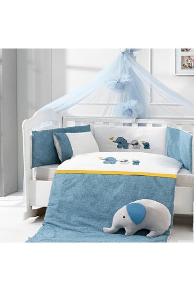 ABO Σετ προίκας 9τμχ 70*140 Elephant Blue - Μπλε one size
