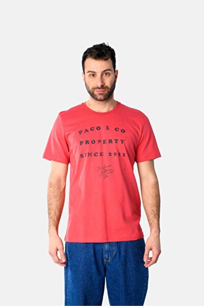 Paco & Co Μπλούζα κοντομάνικη ανδρική "Paco property" κεραμιδί