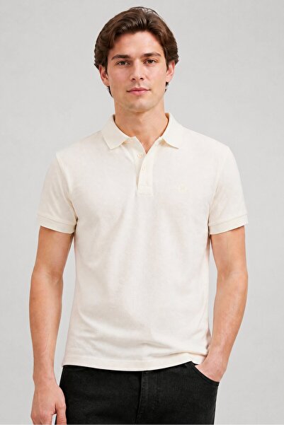 Nautica Jeans Men Classic Fit Brand Logo Short Sleeve Polo Shirt, Beige