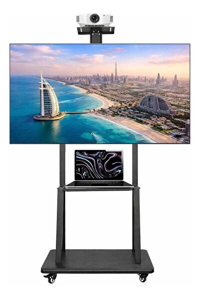 BRANDTECH Premium Heavy-Duty Mobile TV Stand Cart for 32–75 Inch TVs, Height ...